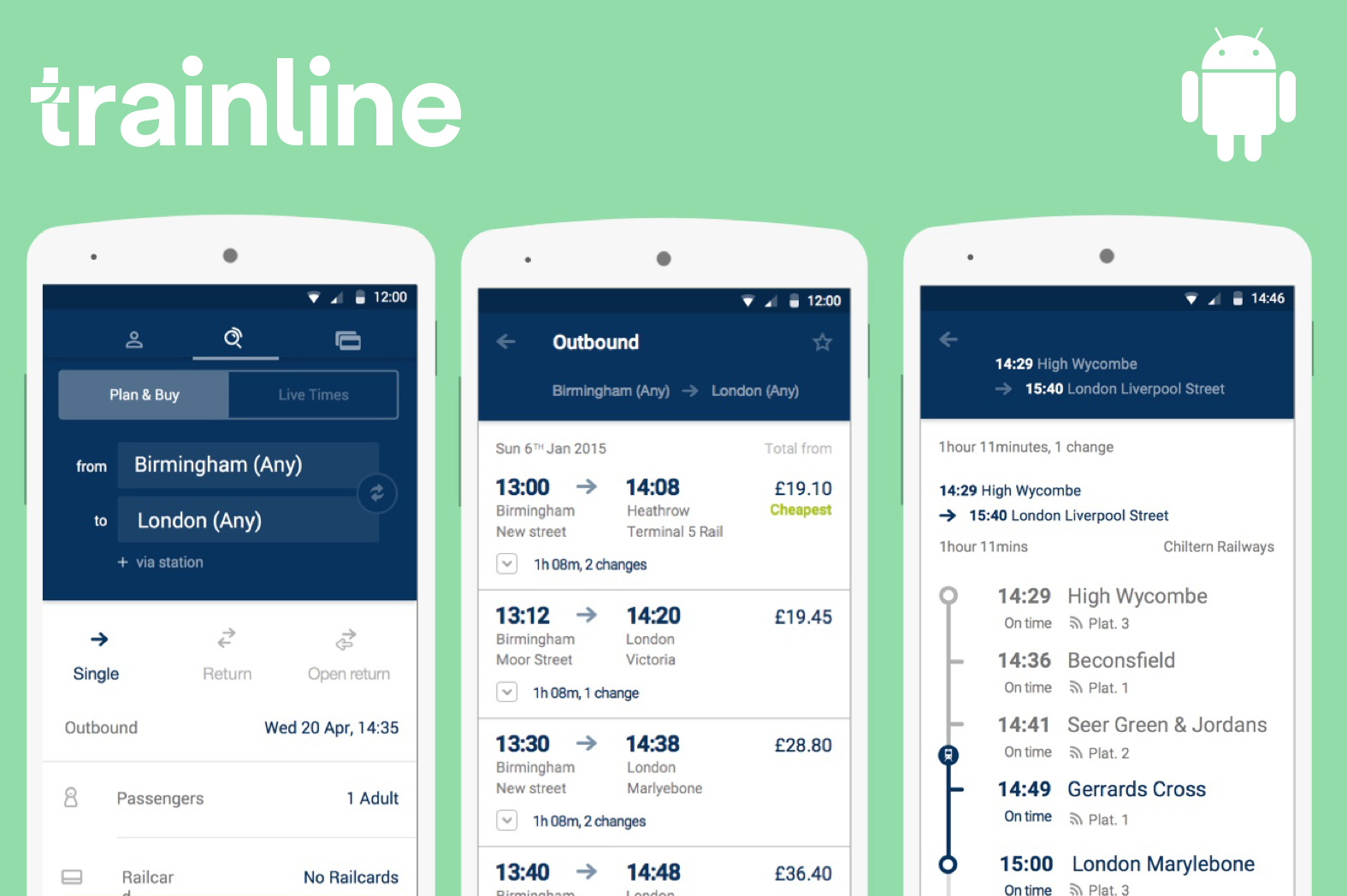 Trainline Android Case Study Button