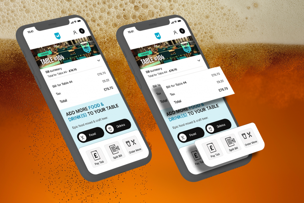 In Bar Ordering Service with Split the Bill and Running a Tab